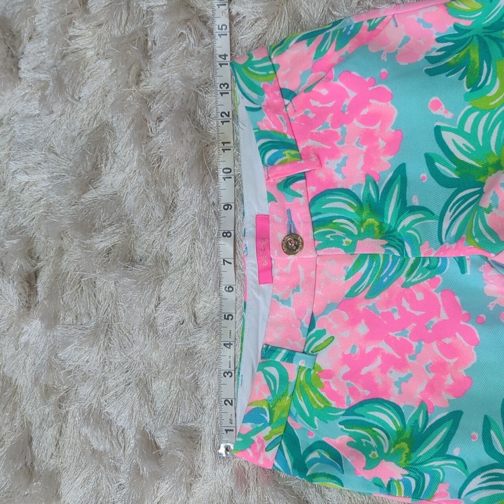 Lilly Pulitzer 5" Callahan Pink Blue Shorts Pineapple Shake Shorts 00 - Picture 3 of 7